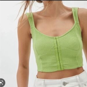 Urban Outfitters Lime Green Ribbed Crop Top